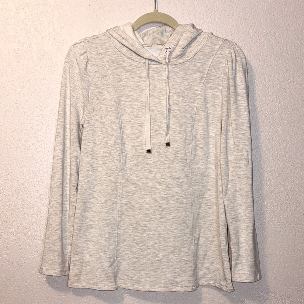 Soft Surroundings cream hoodie top size XS